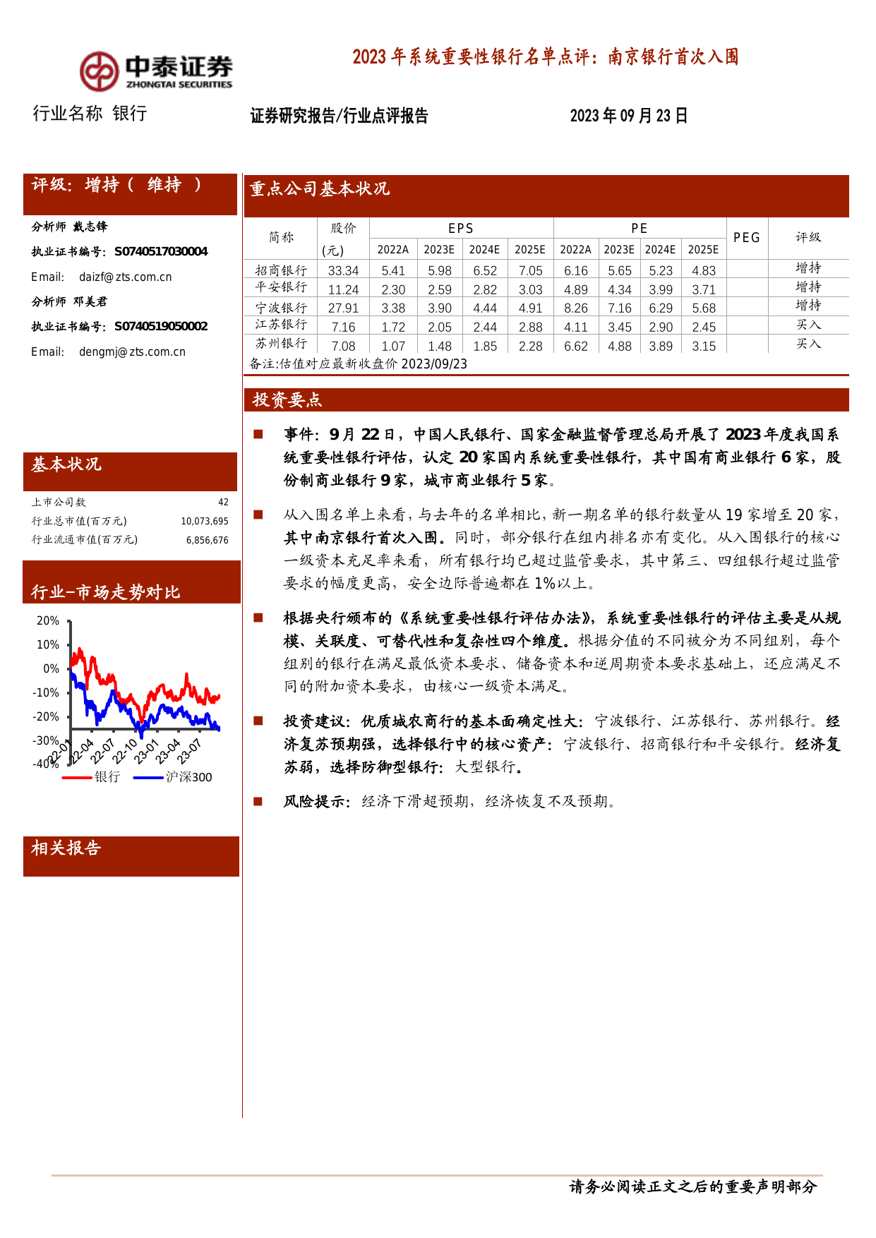 银行业2023年系统重要性银行名单点评：南京银行首次入围.pdf