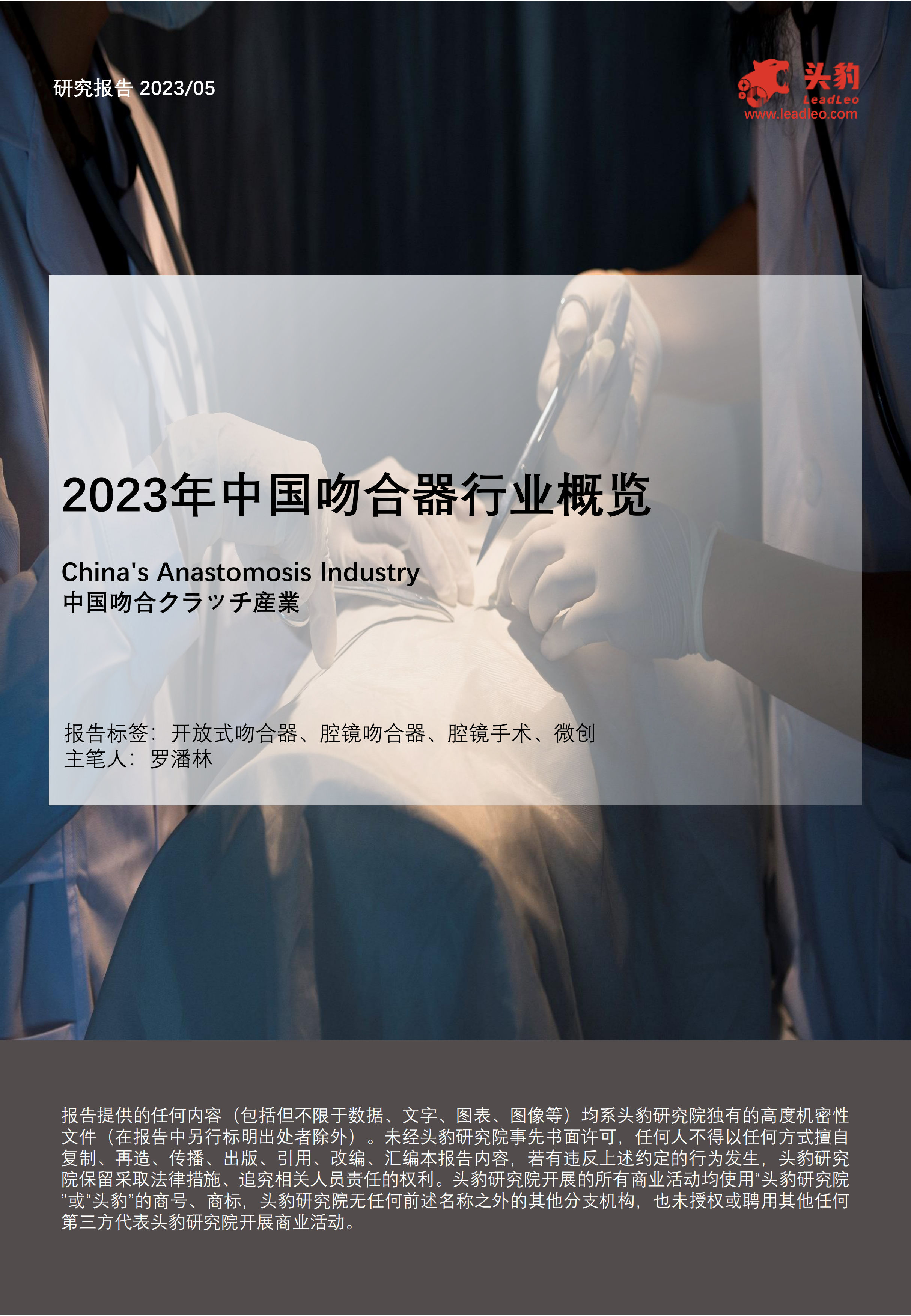 2023年中国吻合器行业概览-22页.pdf