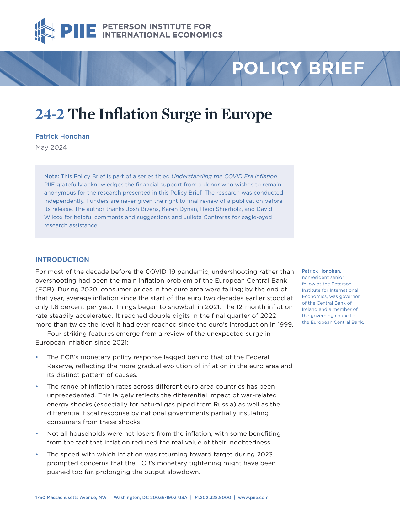 彼得森经济研究所-欧洲的通货膨胀激增（英）.pdf
