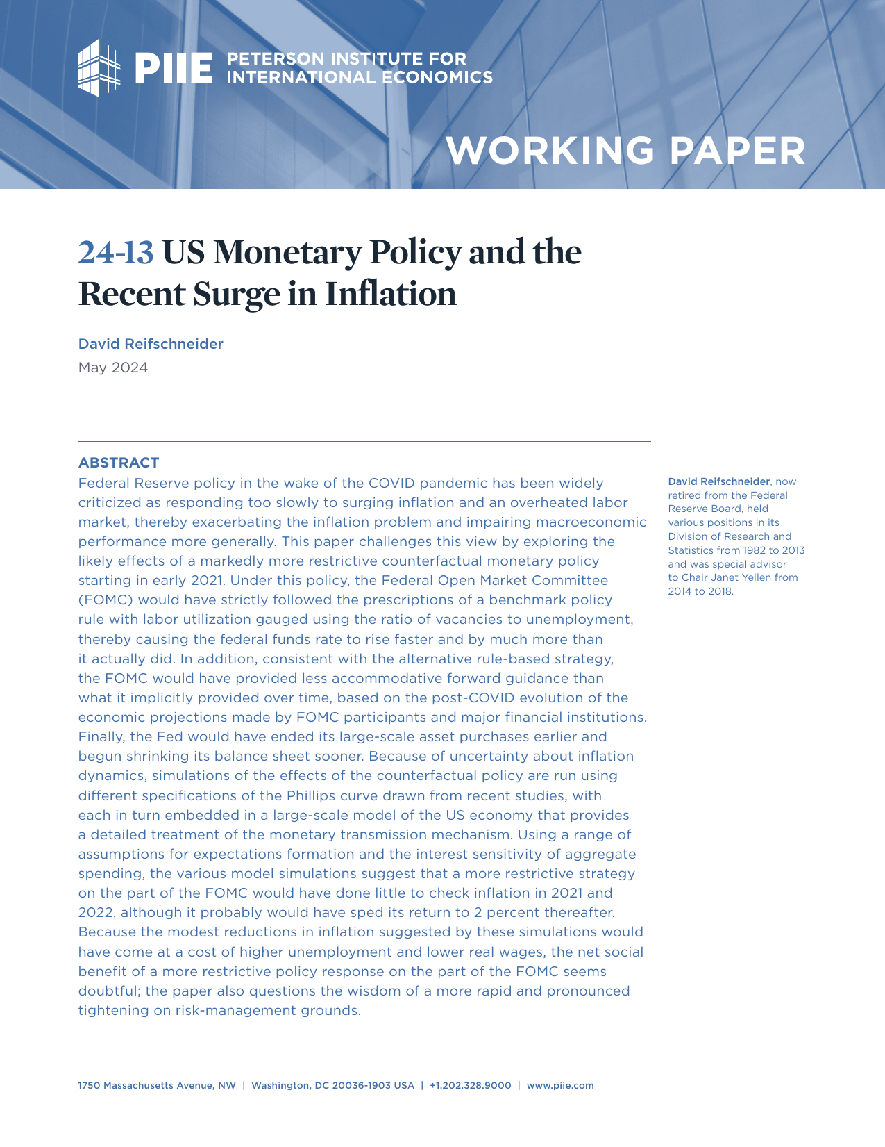 彼得森经济研究所-美国货币政策与近期通胀飙升（英）.pdf