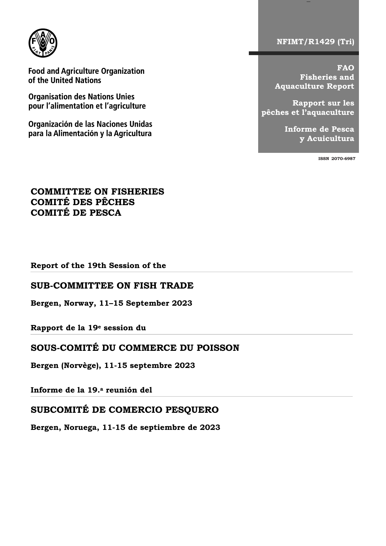 《渔业委员会鱼品贸易分委员会第十九届会议报告 — 挪威卑尔根，2023年9月11–15日》英文版.pdf
